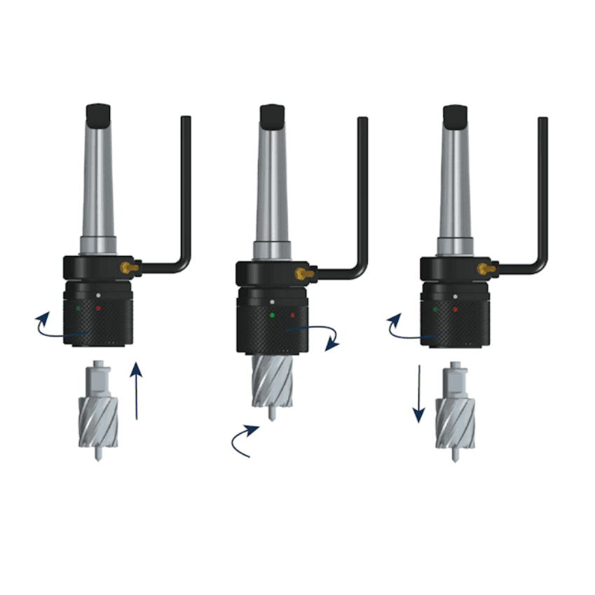 CMW32 - Arbre Cône Morse 3 / Weldon 19 Easy Change Lub.